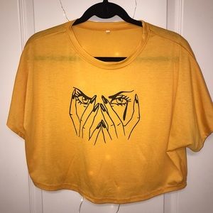 Yellow Designed Crop Top